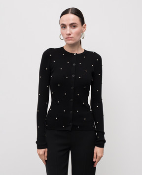 Twinset Чорний топ в рубчик з кристалами 252LI3DAA
