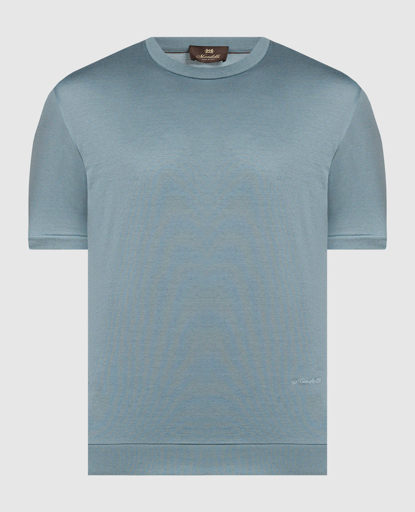 Blue t-shirt with logo embroidery