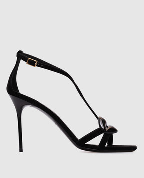Balmain Чорні замшеві босоніжки Lips EN0UH127LCMK