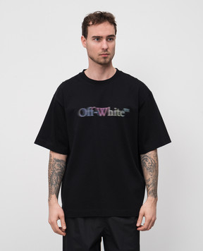 Off-White Чорна футболка з принтом S.Matthew OMAA120S25JER00M