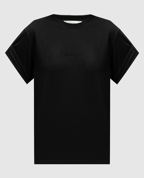 Victoria Beckham Черная футболка с вышивкой логотипа 1224JTS005484A