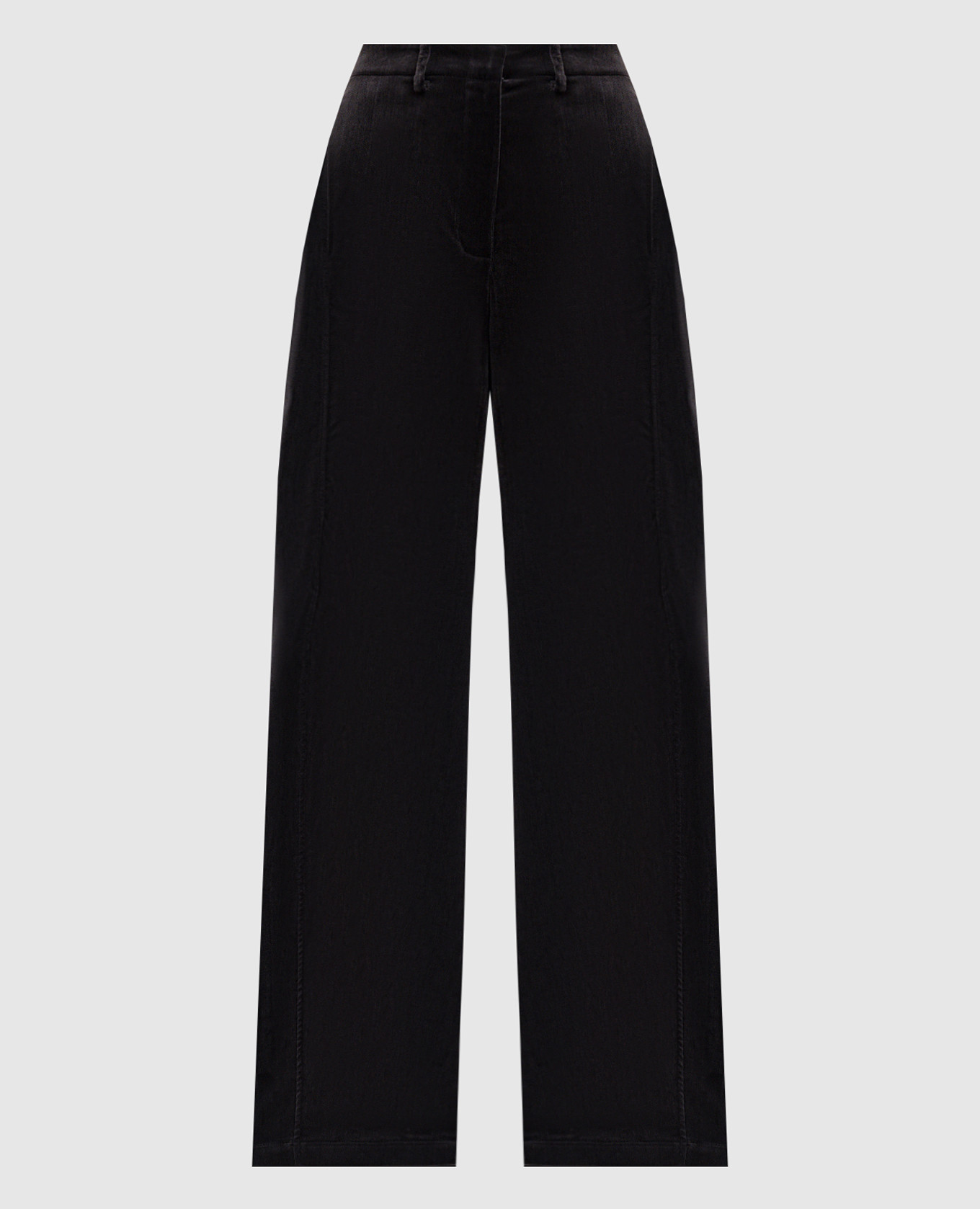 

Коричневые бархатные брюки, Коричневый, Широкие брюки