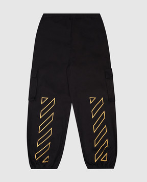 Off-White Детские черные джогеры с принтом логотипа OBCF007S25FAB001