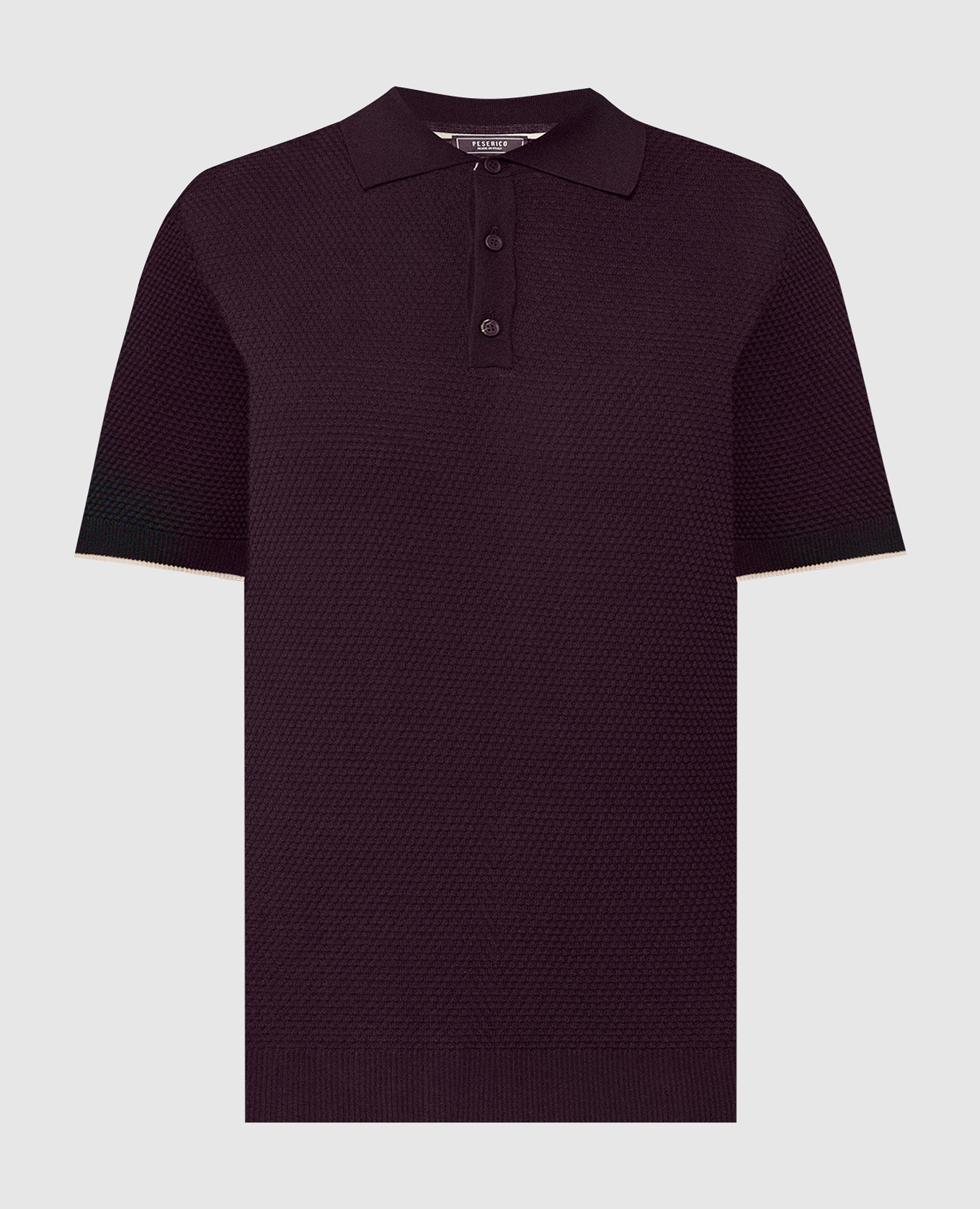 Blue polo shirt with textured pattern
