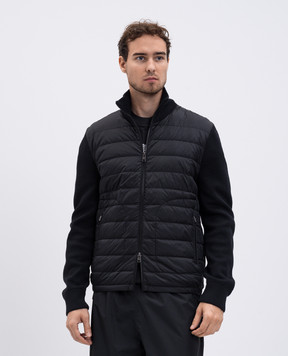 Moncler Чорна комбінована куртка з вовною K20919B50700A9341