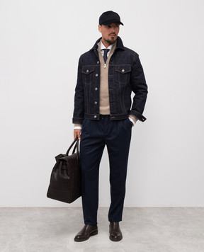 Brunello Cucinelli Синие брюки из шерсти ME226E1710