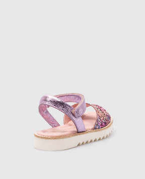 Pretty Ballerinas Детские фиолетовые комбинированные босоножки Esti с глитером 49896