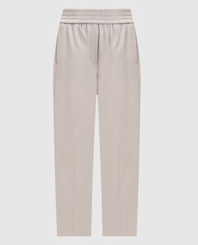 Brunello Cucinelli Серые брюки с шелком MA029P7082