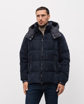 Save the duck Синяя вельветовая куртка с логотипом D30942M