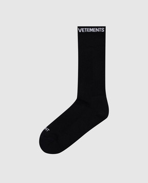 Vetements Чорні шкарпетки з візерунком логотипа UA66SO100Bw