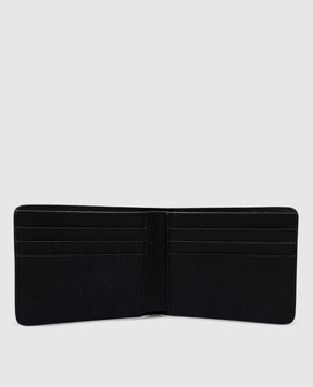 Off-White Чорне шкіряне портмоне з фактурним логотипом Arrow OMNC078C99LEA001