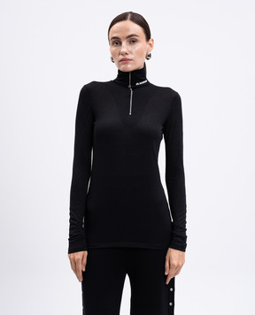 Jil Sander Черный гольф с молнией с логотипом J40GC0021J70021