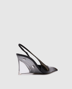 Saint Laurent Черные кожаные глянцевые слингбеки Мiller 831087AADAA