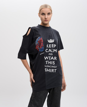 Balenciaga Серая футболка с принтом 808414TRVH8