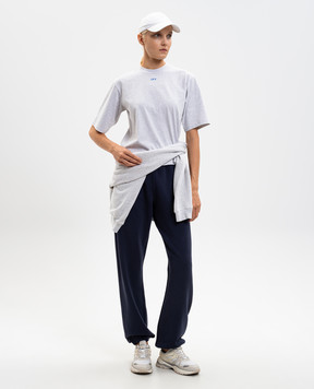 Off-White Сіра меланжева футболка Barber Shop 2AA124F25JER006