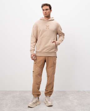 Moncler Бежевые худи с нашивкой монограммы логотипа J20918G00070899WC