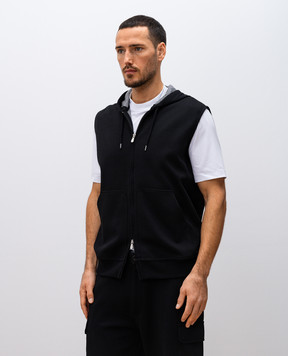 Brunello Cucinelli Черный жилет с кашемиром и шелком MM8319079G
