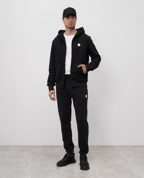 Moncler Чорні спортивні штани з нашивкою емблеми логотипа K10918H0000689AEN