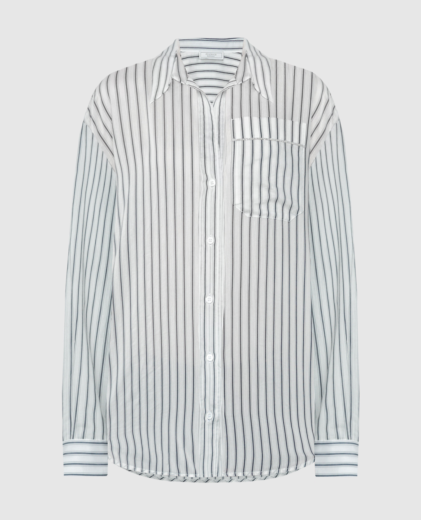 White striped shirt with monil chain