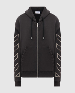 Off-White Серая спортивная куртка с нашивкой эмблемы Arrow OMBE015S25FLE003