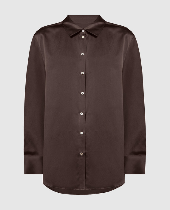 ESPRESSO brown silk pajama shirt