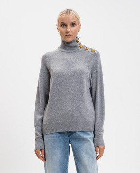 Balmain Сірий светр з кашеміру та вовни FF0KF100KI87