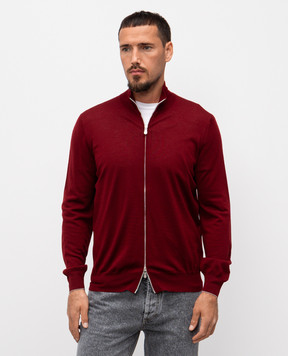 Brunello Cucinelli Бордовий кардиган з вовни та кашеміру M2400106