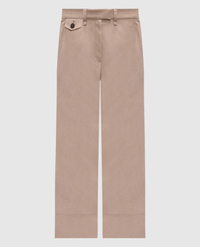 Brunello Cucinelli Бежевые брюки с льном ML145P8833