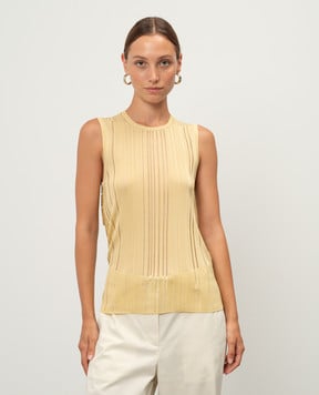 Helmut Lang Жовтий топ з фігурним вирізом O04HW704BUTTER