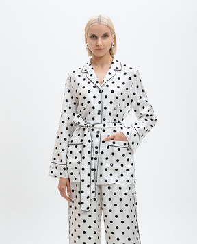 Dolce&Gabbana Белая блуза из шелка в горох F5I89TIS1VI
