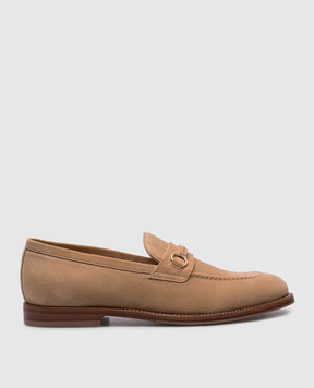 Brunello Cucinelli Бежевые замшевые лоферы MZUPEAU729