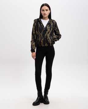 Versace Jeans Couture Чорна вітровка в принт Chain Couture 77HAS401CQD56