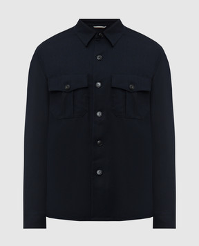 Canali Синя сорочка з вовни AR0347231019