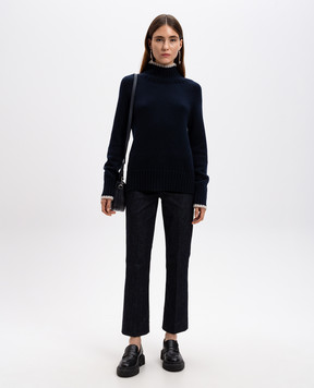Max Mara Синий свитер MANTOVA из шерсти и кашемира MANTOVA