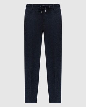 Bertolo Cashmere Синие брюки из шерсти 000304001141