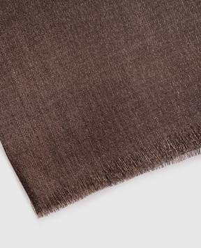 Brunello Cucinelli Коричневий палантин з кашеміру та шовку з люрексом MSCDAR097