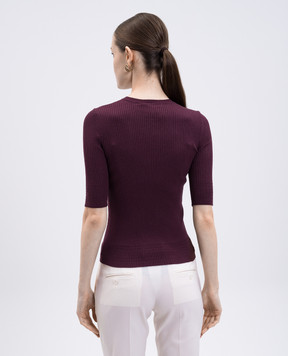 Twinset Фіолетовий топ в рубчик з логотипом 252TP3242