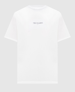 Trussardi Белая футболка с фактурным логотипом G0308000054NMTS02J02