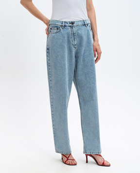 Magda Butrym Блакитні джинси з патчем логотипа DENIM04PANTS147724