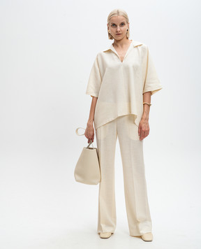 The Row Жовті штани Foulard з вовни, шовку та льону 8027W3040