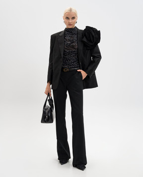 Magda Butrym Черная блуза из шелка в горох BLOUSE10244725
