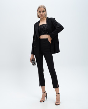 Twinset Черные брюки с металлическим логотипом Oval T 242TF2063