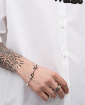 Off-White Серебристое кольцо с эмблемой Arrow OMOC07HS25MET001
