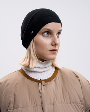 Saint Laurent Черная шапка из кашемира с логотипом 7771713Y201