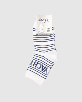 RiminiVeste Дитячі білі шкарпетки Mafer в смужку BMC6999