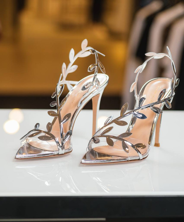 Gianvito Rossi кожаные босоножки FLAVIA с аппликацией G3240715RICGME изображение 7