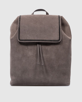 Brunello Cucinelli Сірий замшевий рюкзак з ланцюжком моніль MBFXD2217