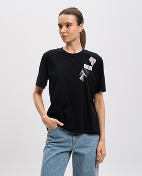 Maison Margiela MM6 Черная футболка с нашивкой логотипа S52GC0336M20048
