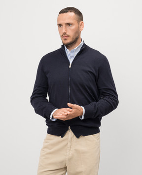 Brunello Cucinelli Синий кардиган из шерсти и кашемира M2400106