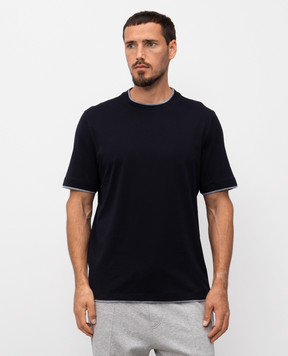 Brunello Cucinelli Синяя футболка M0B137427